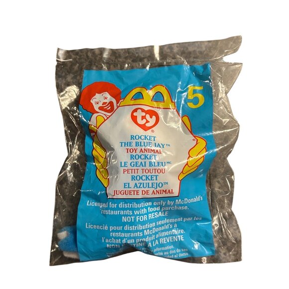 Ty McDonalds Beanie Baby Rocket The Blue Jay Toy Animal 1999 Sealed Polybag Coll - Picture 4 of 4